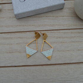 Triangle DUO - mini štebotavé mentolové náušnice